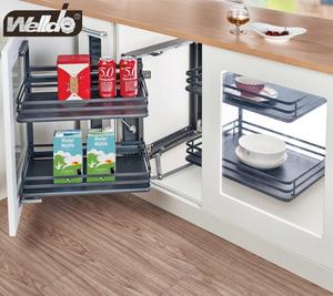 Magic Corner Wire Basket - Kitchen Cabinet Magic Corner Pull-out Basket (without Left And Right Difference)