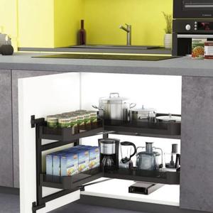 Kitchen Magic Corner Mechanism - Kitchen Base Cabinet Magic Corner Pull-out Basket Without Left And Right Difference For 400/450/600mm Cabinet
