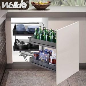 Kitchen Basket Corner - Kitchen Base Cabinet Magic Corner Pull-out Basket For 380-450mm Cabinet