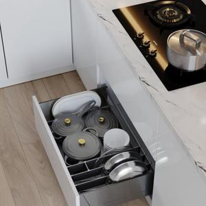 Kitchen Metal Finishing Line Pot Organizer For 600/700/750/800/900mm Cabinet
