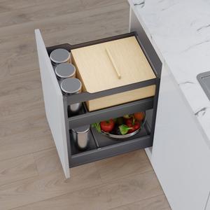 Kitchen Storage System - Storage Kitchen Racks Wooden Finishing Line Storage Kitchen RacksFood Containers Organizer For 400/450mm Cabinet