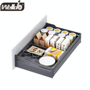 Kitchen Storage System - Wooden Finishing Line 3-Tiers Organizer Of Middle Size Kitchen Drawer Basket  Options For WL24