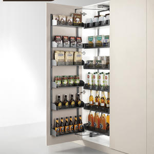Kitchen Cabinet Storage Tall Pull-out Glass Pantry Unit (3-6 Shelf) Kitchen Rack