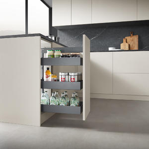 Kitchen Storage Rack 2-shelf drawer basket with Walunt wood